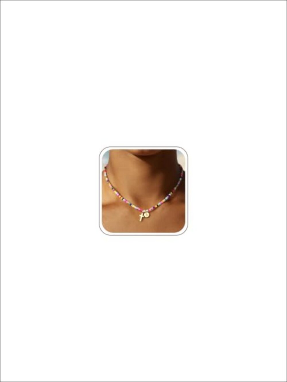 14K Gold Plated Brass Initial Cross Pendant Necklace